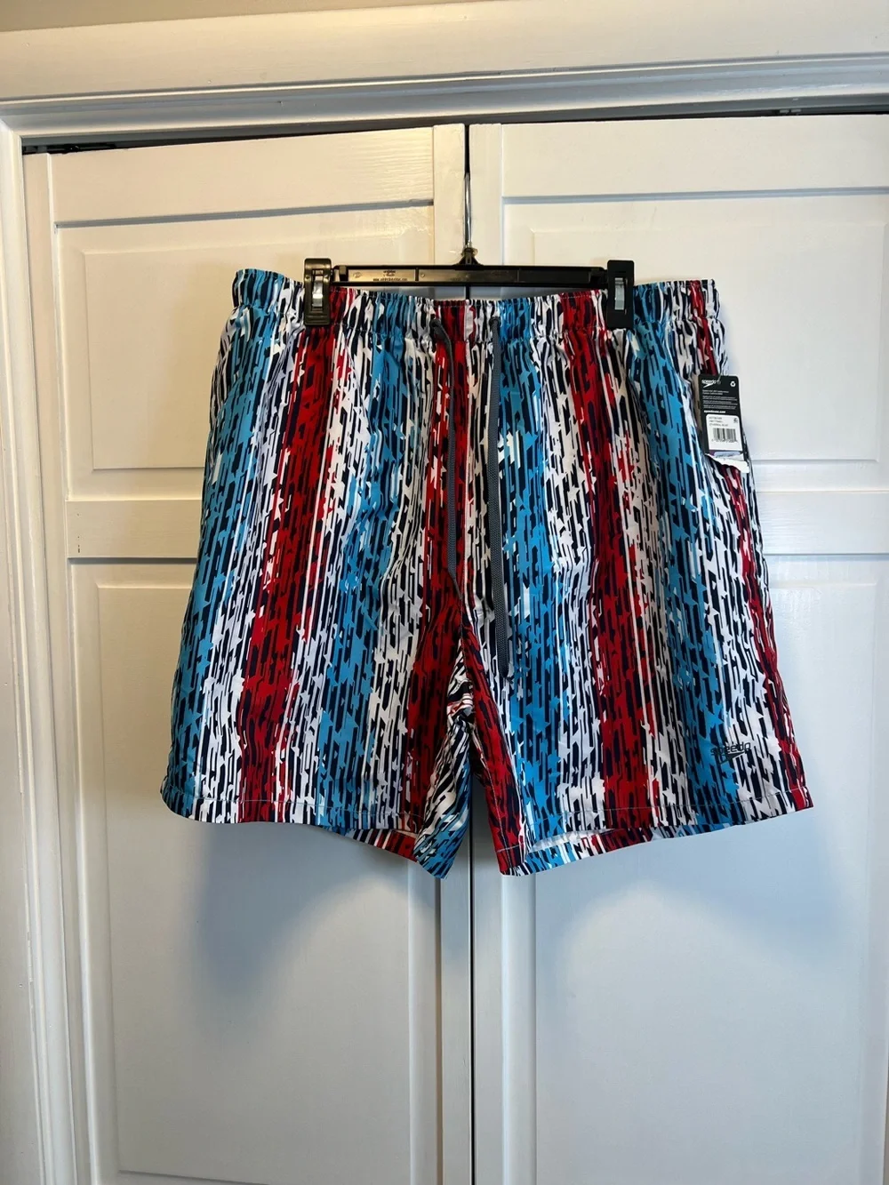 NWT Speedo Mens 18” Volley Star Racer Printed UV Protection Swim Trunks Size XXL